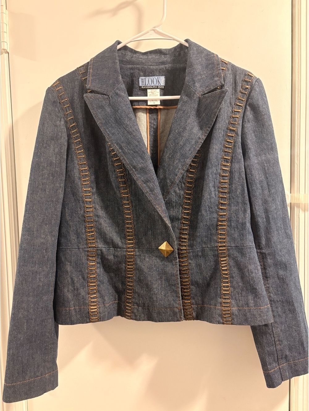 Dark Denim Hook & Eye Hardware Blazer Jacket